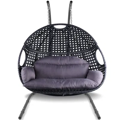 Simplie Fun Double Swing Egg Chair In Black