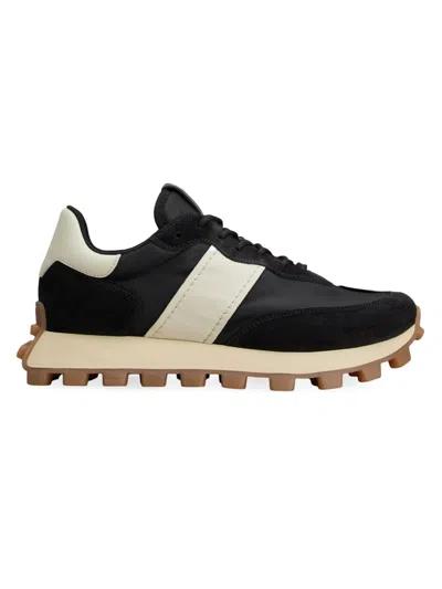 Tod's Men's 1t Leather & Suede-trimmed Running Sneakers In Off White,black