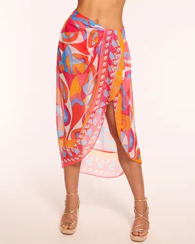 Ramy Brook Iona Coverup Wrap Skirt In Retro Apricot