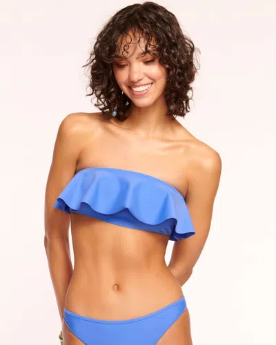 Ramy Brook Cecile Strapless Ruffle Bikini Top In Serene Blue