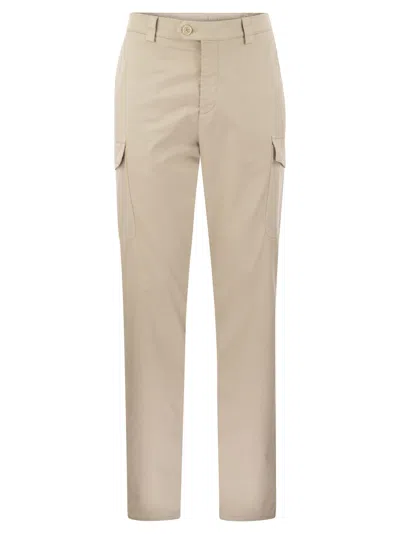 Brunello Cucinelli Garment Dyed Leisure Fit Trousers In Butter