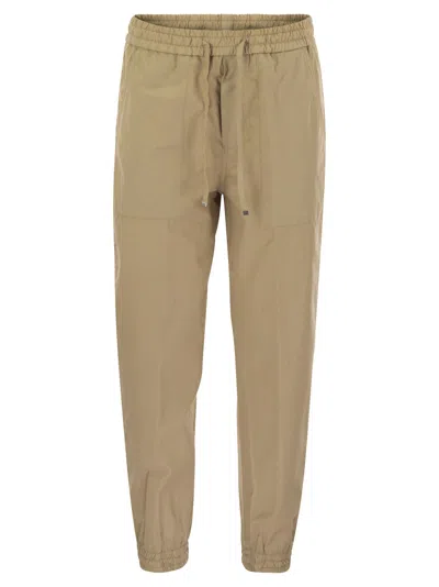 Dondup Alba Cotton Jogger Trousers In Hazelnut