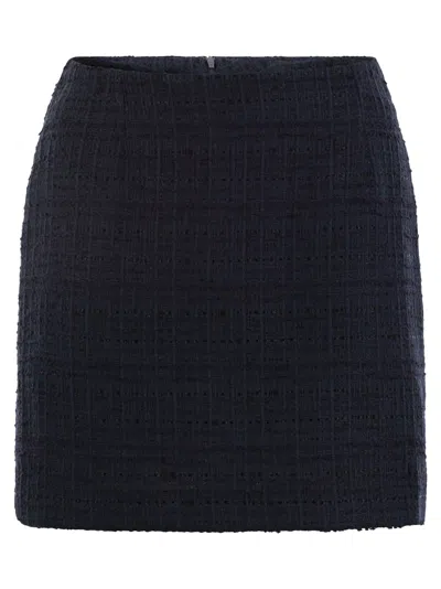 Tagliatore Tweed Short Skirt In Blue