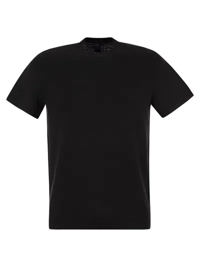 Fedeli Linen Flex T Shirt In Black