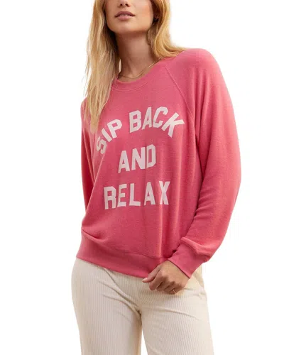 Z Supply Sip Back And Relax Long Sleeve Top In Pink Rose