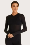 Alala Women's Washable Cashmere Long Sleeve Crewneck Sweater In Black