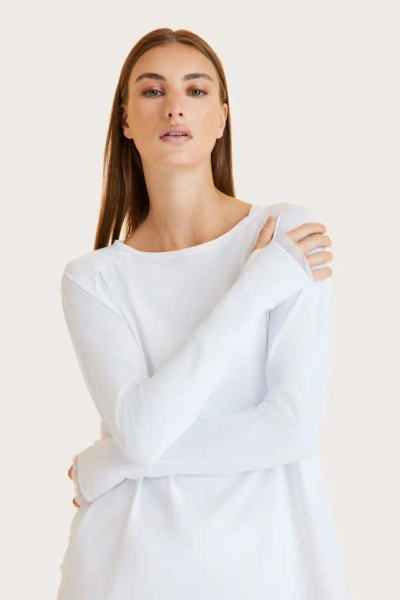 Alala Women's Regular Size Open Back Long Sleeve T-shirt In White