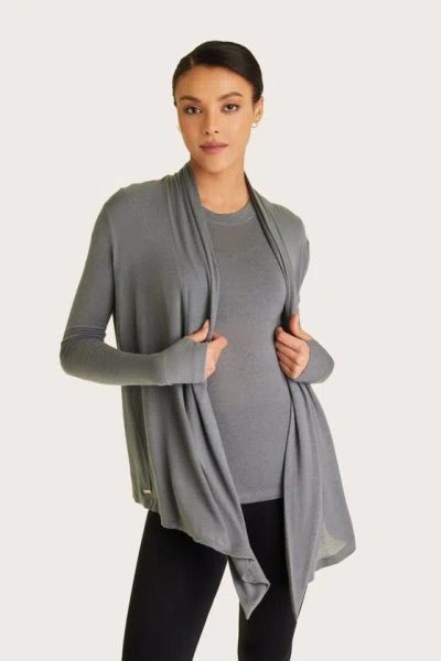 Alala Adult Women Washable Cashmere Blend Cardigan In Charcoal