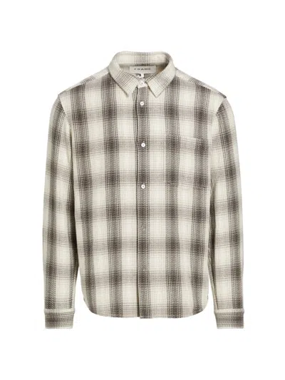 Frame Men's Plaid Cotton Button-front Shirt In Dark Navy