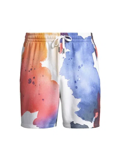 Head Sportswear Men's Motion Watercolor Sweat Shorts In Print Royal