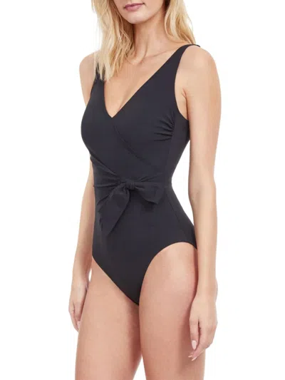 Gottex Swimwear Women's Luna Surplice Tie-waist One-piece Swimsuit In Black