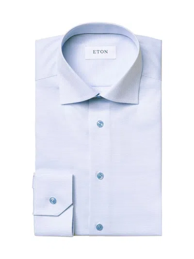 Eton Men's Slim-fit Textured Solid Shirt In Blue