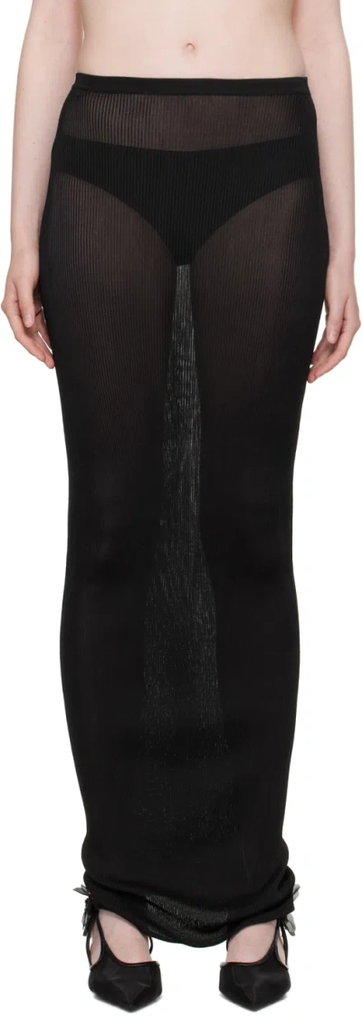 Nensi Dojaka Ribbed-knit Maxi Skirt In Black