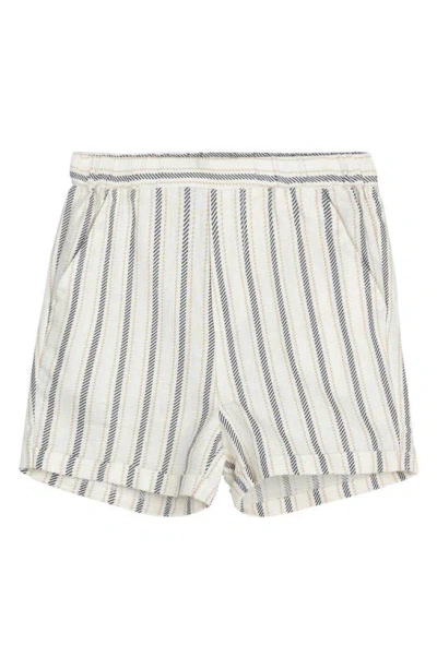 Miles Baby Kids' Stripe Organic Cotton Shorts In Beige