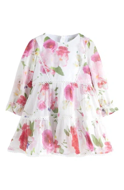 Baker By Ted Baker Babies' Floral Chiffon Dress In White