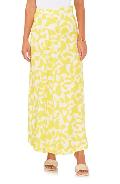Vince Camuto Center Seam Linen Blend A-line Skirt In Bright Lemon