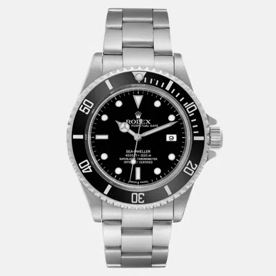 Pre-owned Rolex Seadweller Black Dial Steel Men's Watch 40 Mm