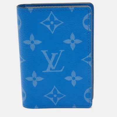 Pre-owned Louis Vuitton Agave Blue Monogram Canvas Pocket Organizer