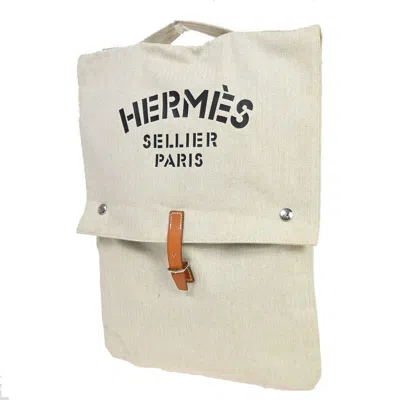 Hermes Sellier Cotton Handbag () In Beige