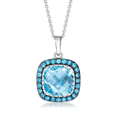 Ross-simons Sky And London Blue Topaz Pendant Necklace In Sterling Silver In Multi