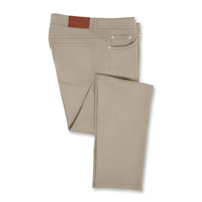 Scott Barber Sateen 5 Pocket Chino, Khaki In Green