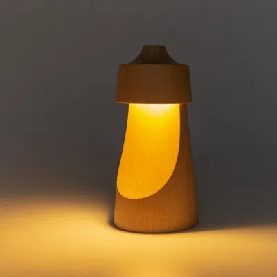 Decent Living Wooden Beech Rechargable Table Lamp, Set Of 2 In Brown