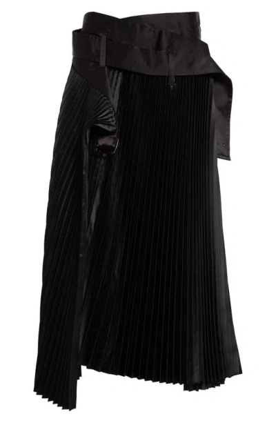 Junya Watanabe Pleated Midi Skirt In Black