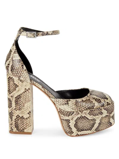 Paris Texas Dalilah Python Print Leather Pumps In Multi-colored