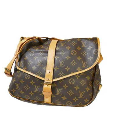Pre-owned Louis Vuitton Saumur 35 Brown Canvas Shoulder Bag ()