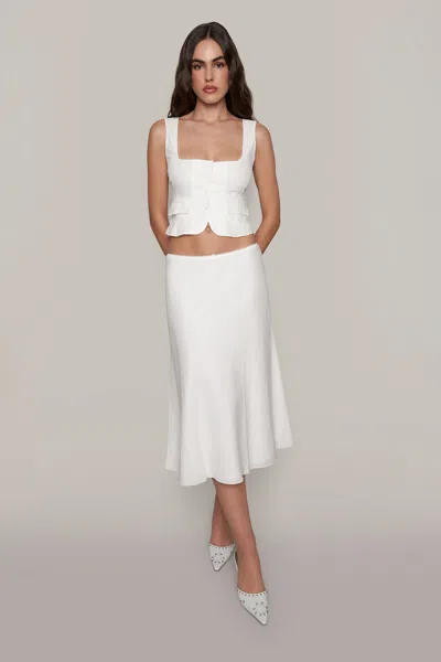 Danielle Guizio Ny Paloma Linen Skirt In White