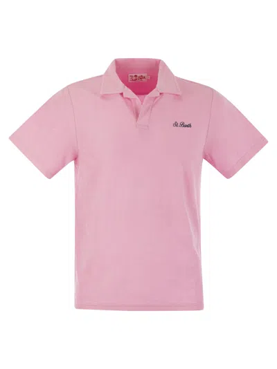Mc2 Saint Barth Jeremy - Cotton Terry Polo Shirt In Pink