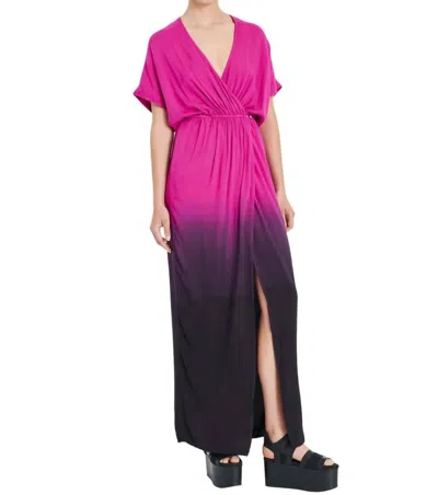 Raquel Allegra Diane Dress In Dahlia Dip Dye In Multi