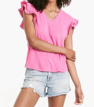 Another Love Oslo Petal Sleeve Top In Pink