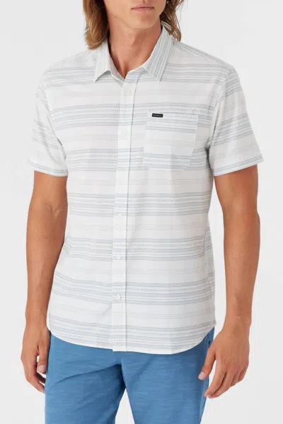 O'neill Trvlr Upf Traverse Stripe Standard Shirt In White