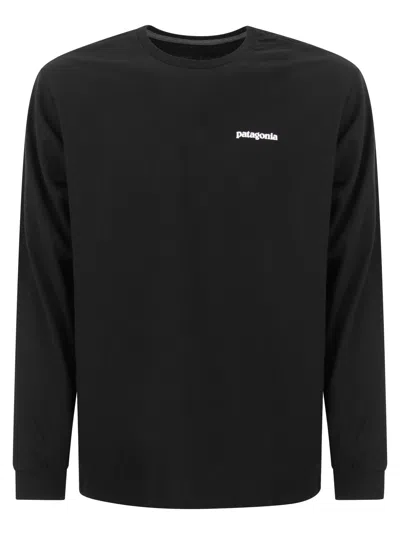 Patagonia T-shirt With Logo Long Sleeves In Black
