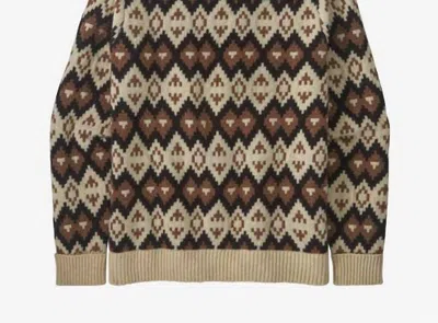 Patagonia Men's Recycled Wool Sweater/button Sweater In Tan In Multi