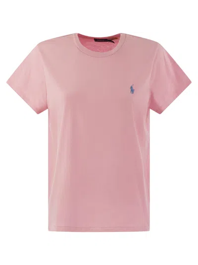 Polo Ralph Lauren Crewneck Cotton T Shirt In Pink