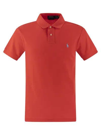 Polo Ralph Lauren Slim Fit Pique Polo Shirt In Red