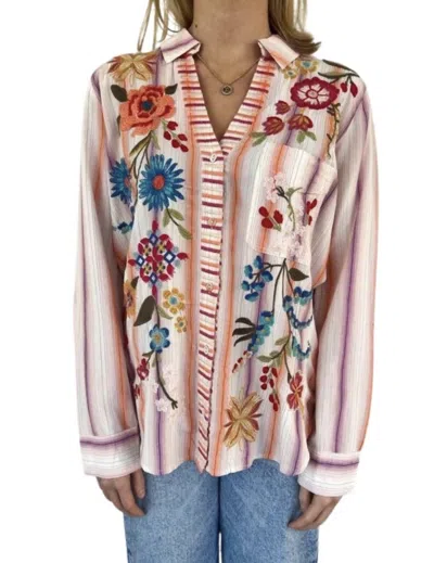 Johnny Was Dionne Relaxed Shirt In Multi Stripe