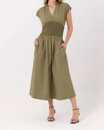 Sundays Havana Dress In Elm Green In Multi