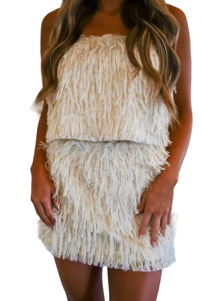 Sincerely Ours Paloma Skirt In Cream Feather In Multi