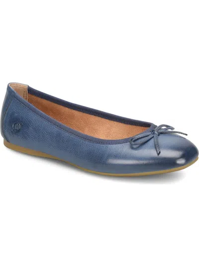 Born Brin Womens Leather Flat Ballet Flats In Blue