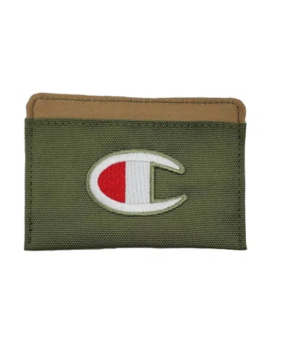 Champion Lifeline Card Holder/wallet In Khaki/olive In Burgundy