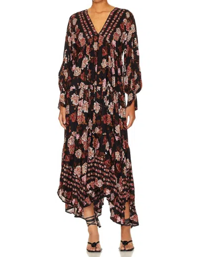 Free People Rows Of Roses Maxi Dress In Black Combo