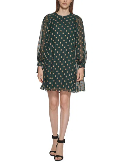 Calvin Klein Petites Womens Metallic Polyester Mini Dress In Multi
