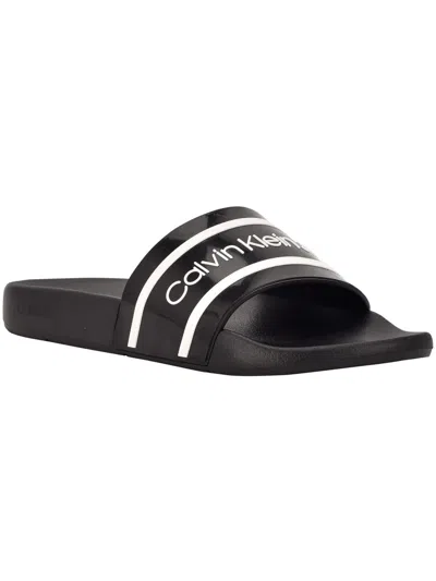 Calvin Klein Jeans Est.1978 Cmaiken Womens Pool Slip On Slide Sandals In Black
