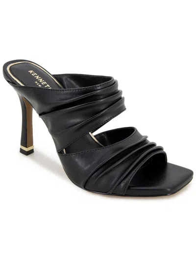 Kenneth Cole New York Heidi Womens Faux Leather Mule Sandals In Black