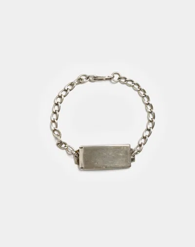 Marketplace 40s Sterling Nameplate Id Bracelet In Silver