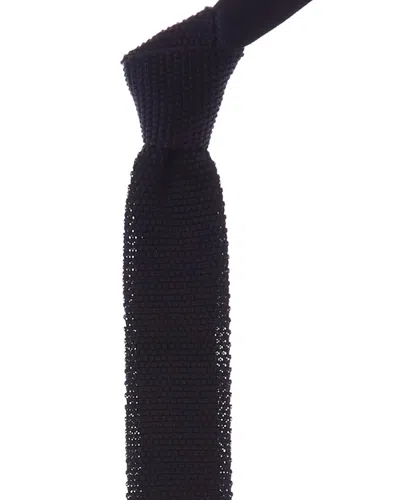Brunello Cucinelli Navy Knit Silk Tie In Multi