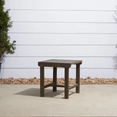 Simplie Fun Renaissance Outdoor Patio Wood Side Table In Brown